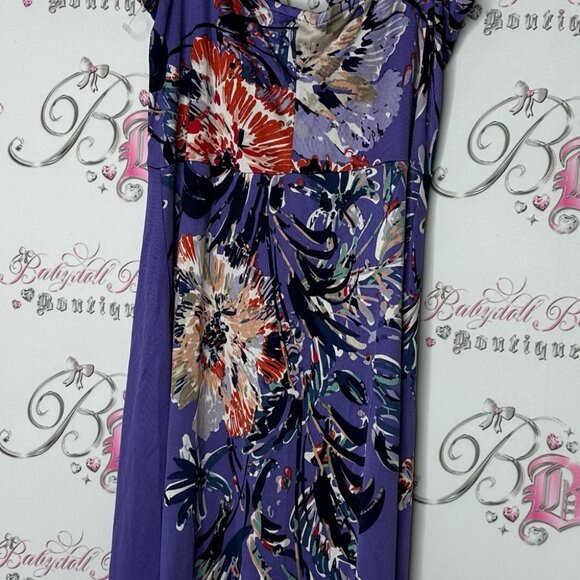 Elie tahari dress silk 100% Floral Purple Sleeveless Dress tank style flowers - Picture 3 of 8